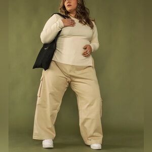 Girl Crush Women's Baggy Beige Cargo Pants XL